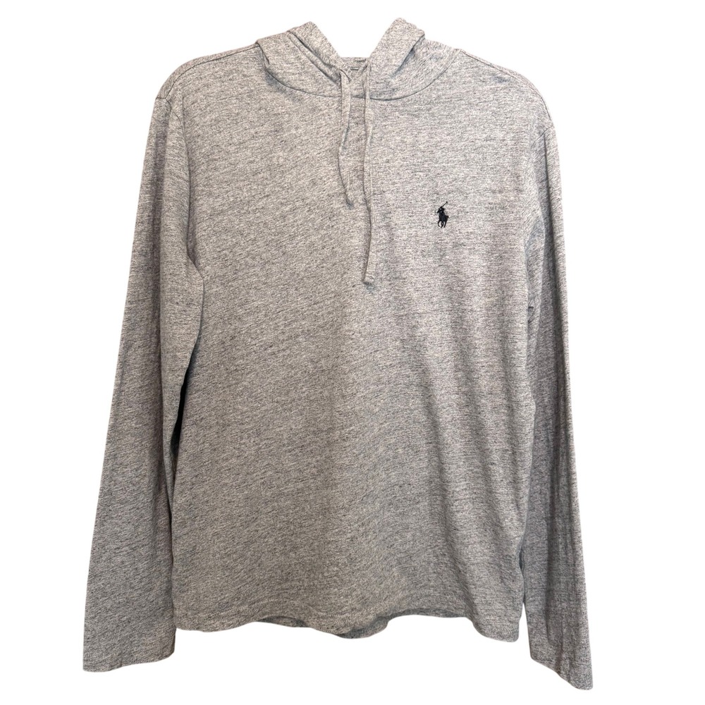 Polo Ralph Lauren‎ Hoodie M Grey Lightweight Jersey Tee Layering Preppy Classic